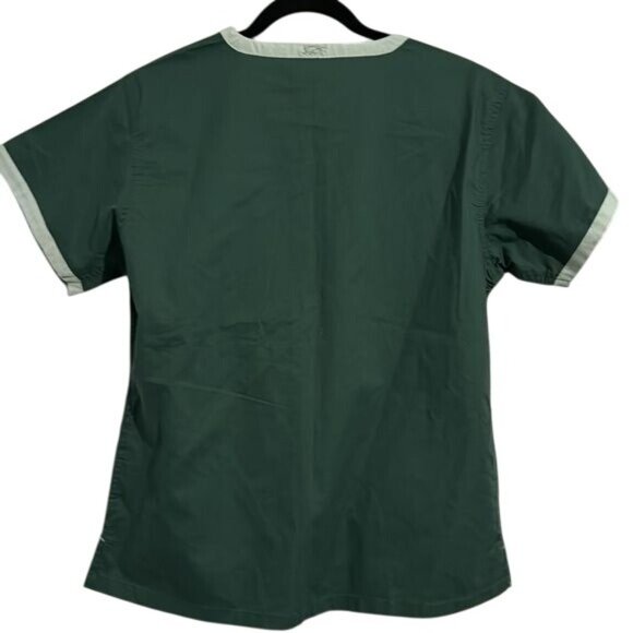 Iguana Med Womens V-Neck Scrub Top Size L Green & White Polyester - Picture 5 of 8